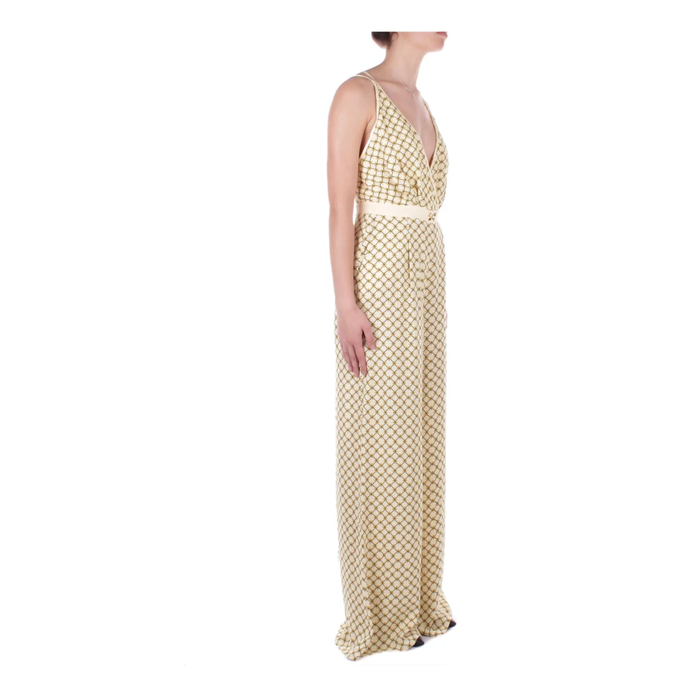 Elisabetta Franchi Voor Logo Rits Broek Yellow Dames