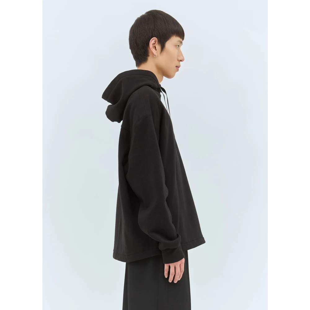 Jil Sander Katoenen Fleece Hoodie Black Heren