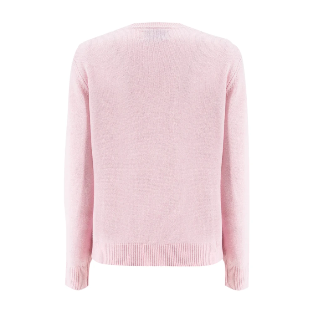 MC2 Saint Barth Cashmere Blend Wol Trui met Ronde Hals Pink Dames