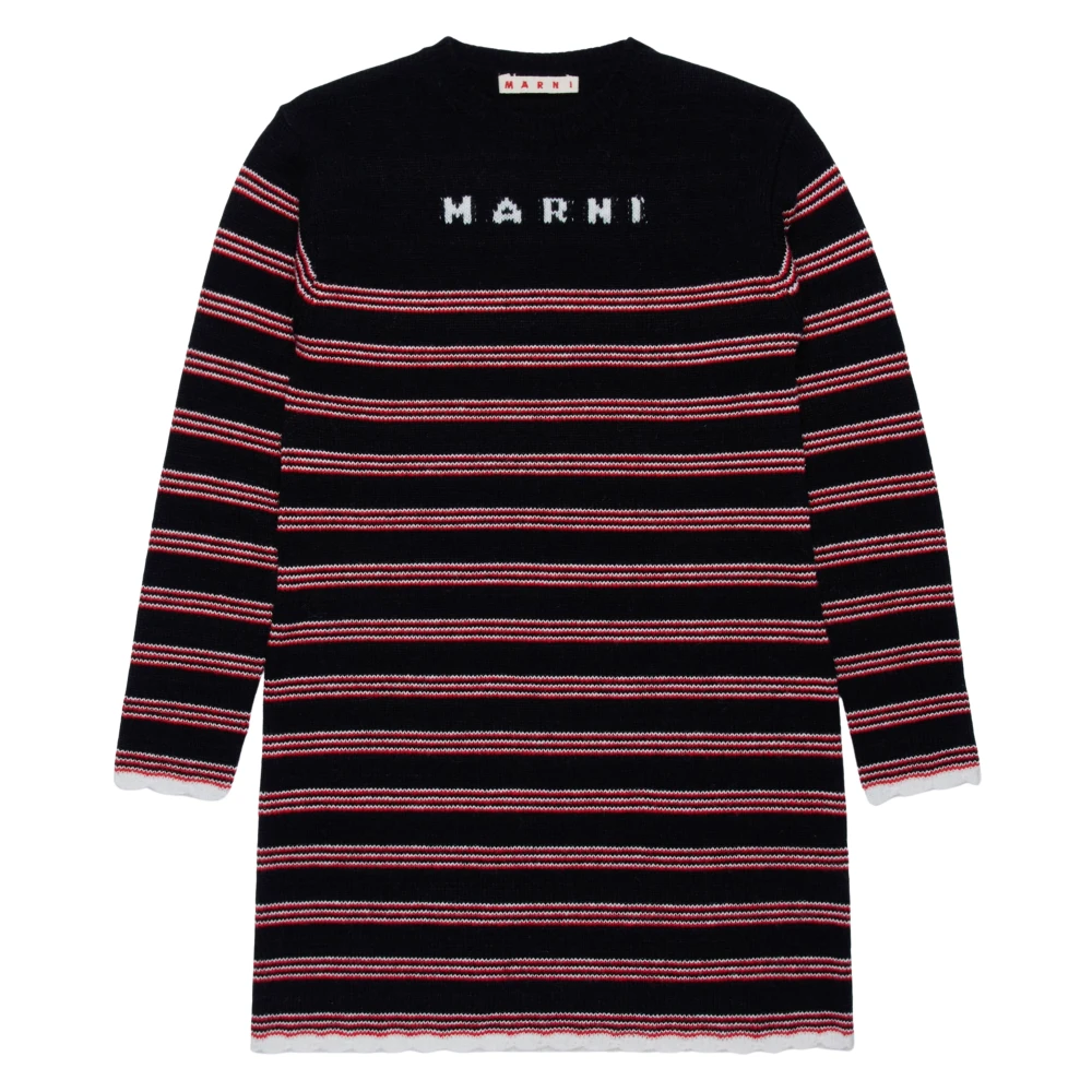 Marni Girls Black Dresses, 12 Y, Striped Dress