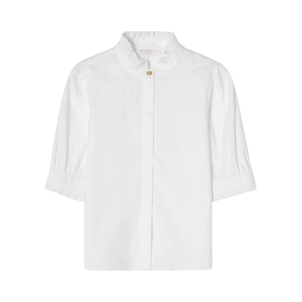 Busnel Femme Blanc Blouses Et Chemises, Taille: 40 Fr Mica Blouse À Manches Courtes