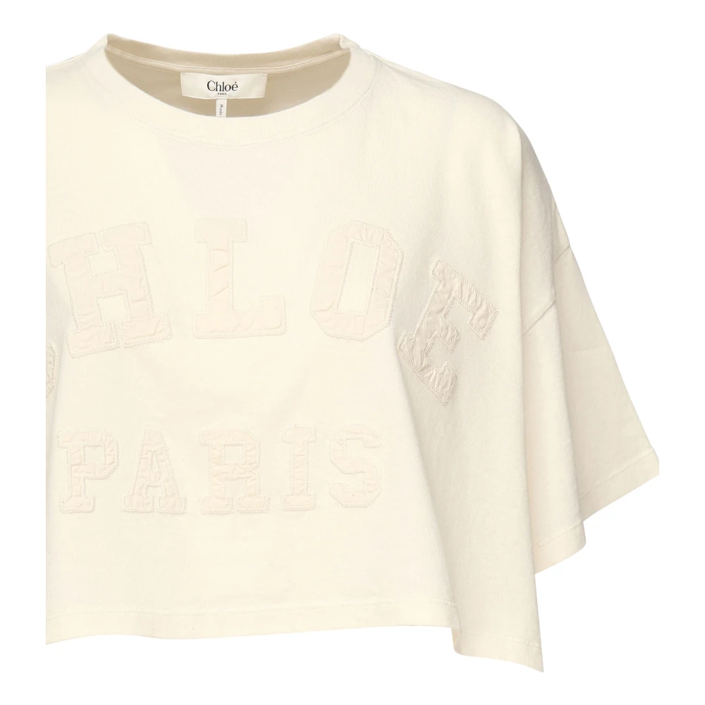 Chloé Witte Oversized Textuur Top White Dames