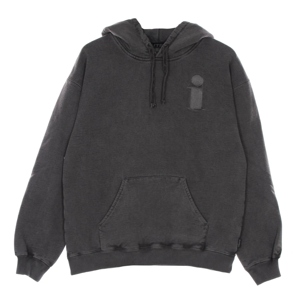 Iuter Zwarte Monogram Hoodie Lange Mouw Black Heren