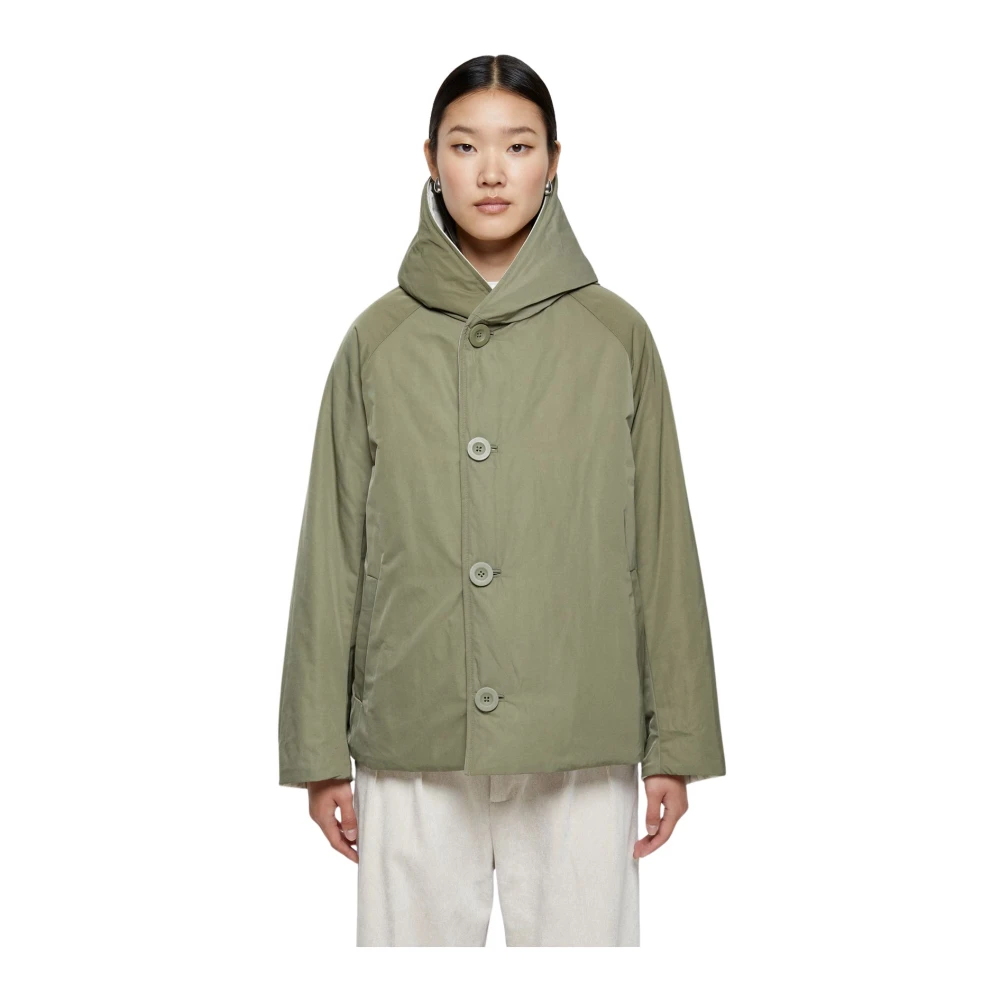 OOF Wear Omkeerbare korte jas met capuchon Green Dames