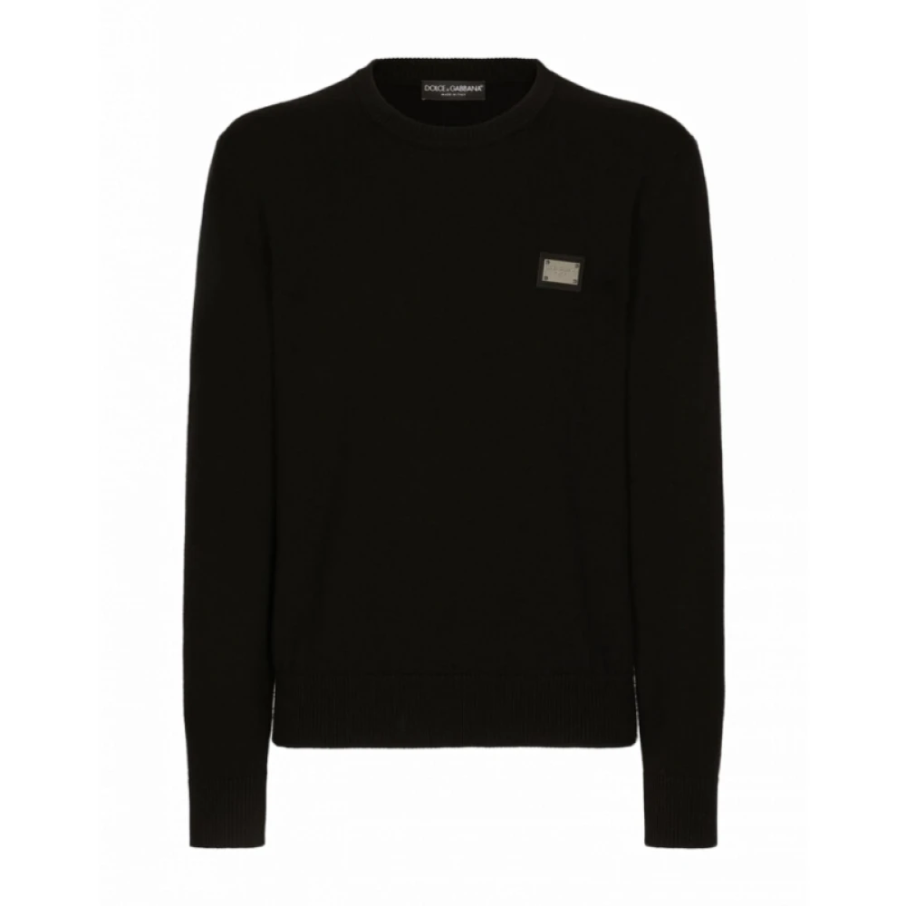 Dolce & Gabbana Essential Crewneck Pullover Zwart Heren