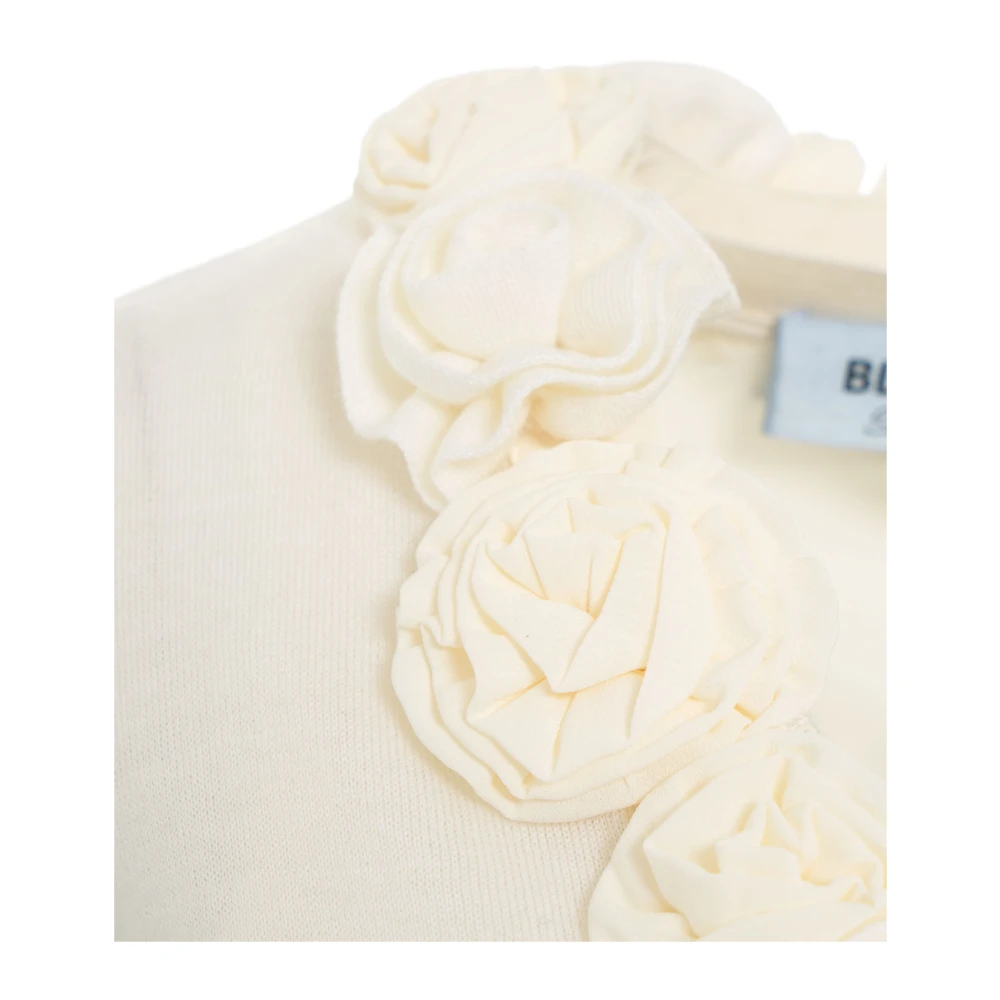 Blugirl Witte Gebreide Vest met Rozenapplicaties White Dames