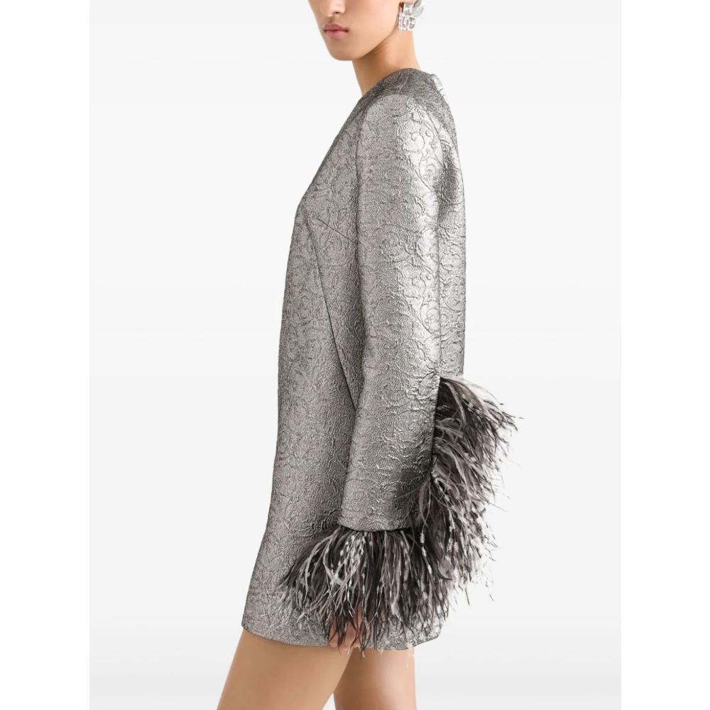 Dolce & Gabbana Korte Zilveren Mini Jurk Gray Dames