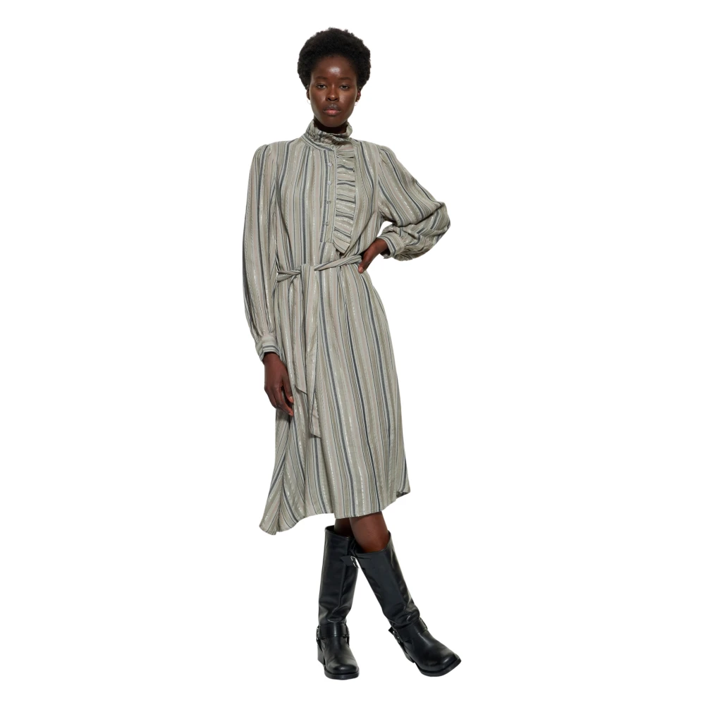 Antik batik Edward gestreepte jurk Gray Dames