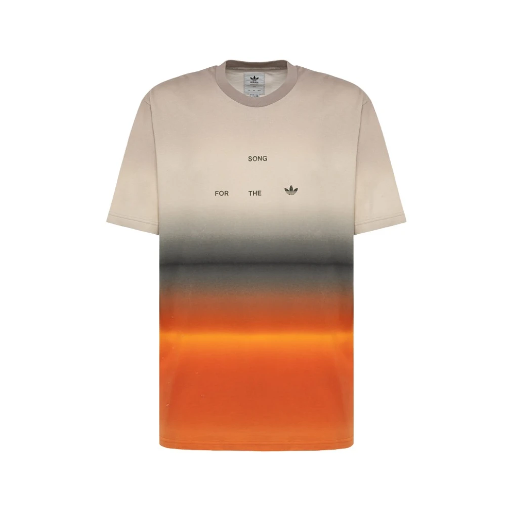 Adidas Originals Futuristisch Katoenen T-Shirt met Logo Print Beige Heren