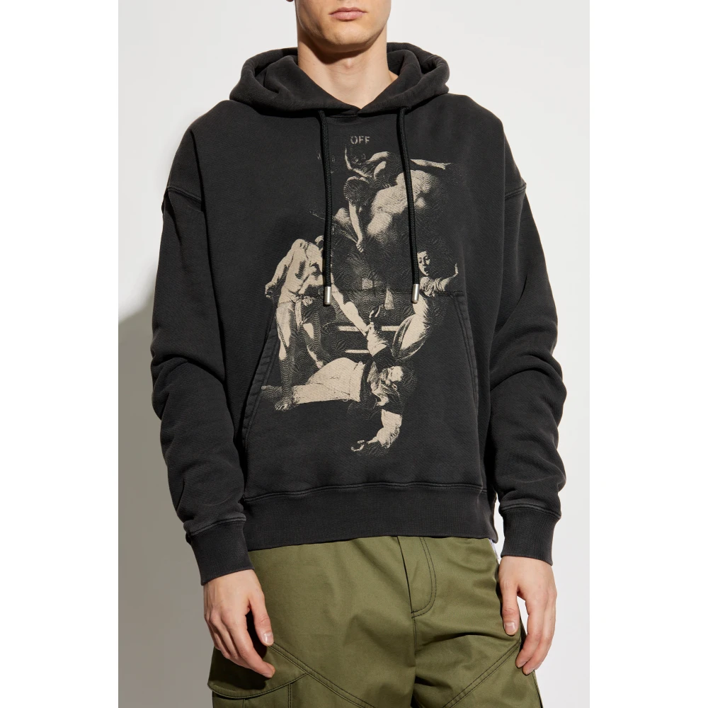 Off White Bedrukte Sweatshirt Gray Heren