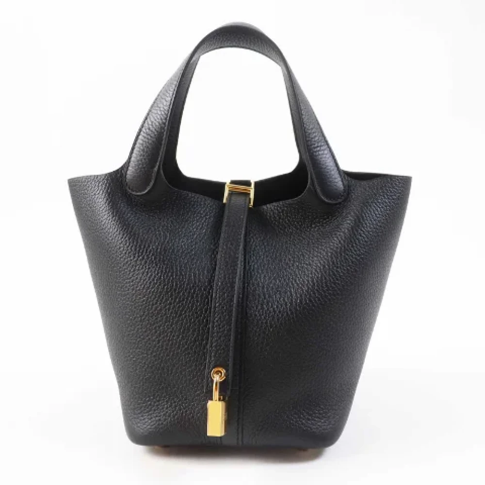 Hermès Vintage Pre-owned Leather handbags Black Dames