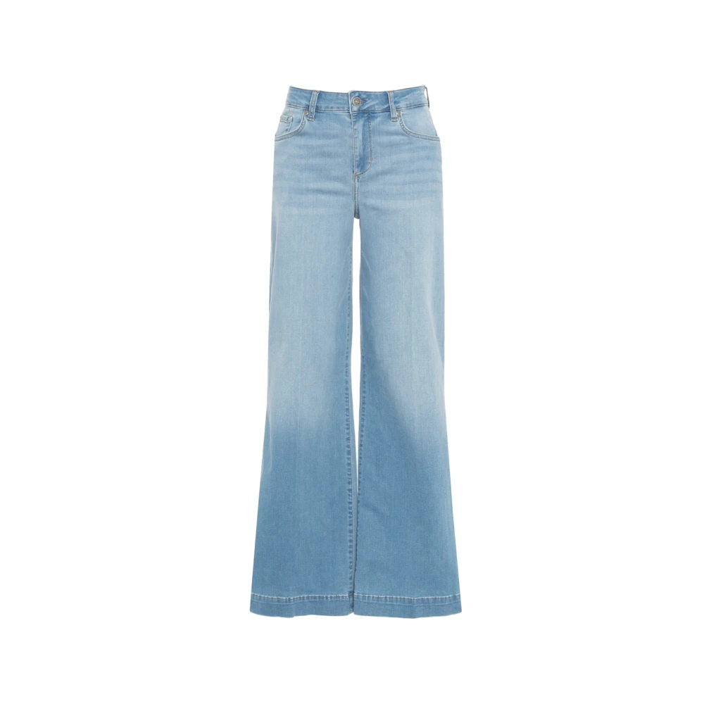 Liu Jo Women's Blue Flared Jeans,, Flared Jeans With Rhinestone Details W28