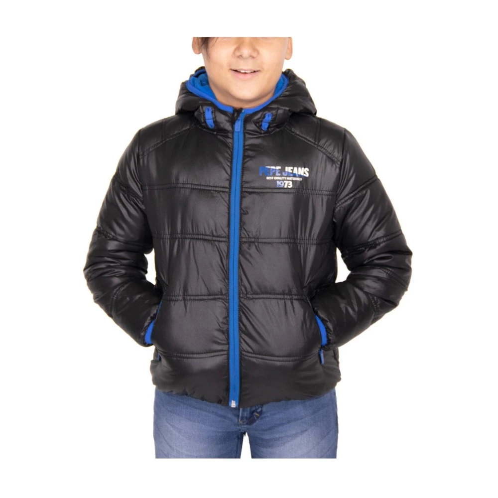 Pepe Jeans Boys Black Winter Jackets, 6 Y, Tobias Jr Jacket