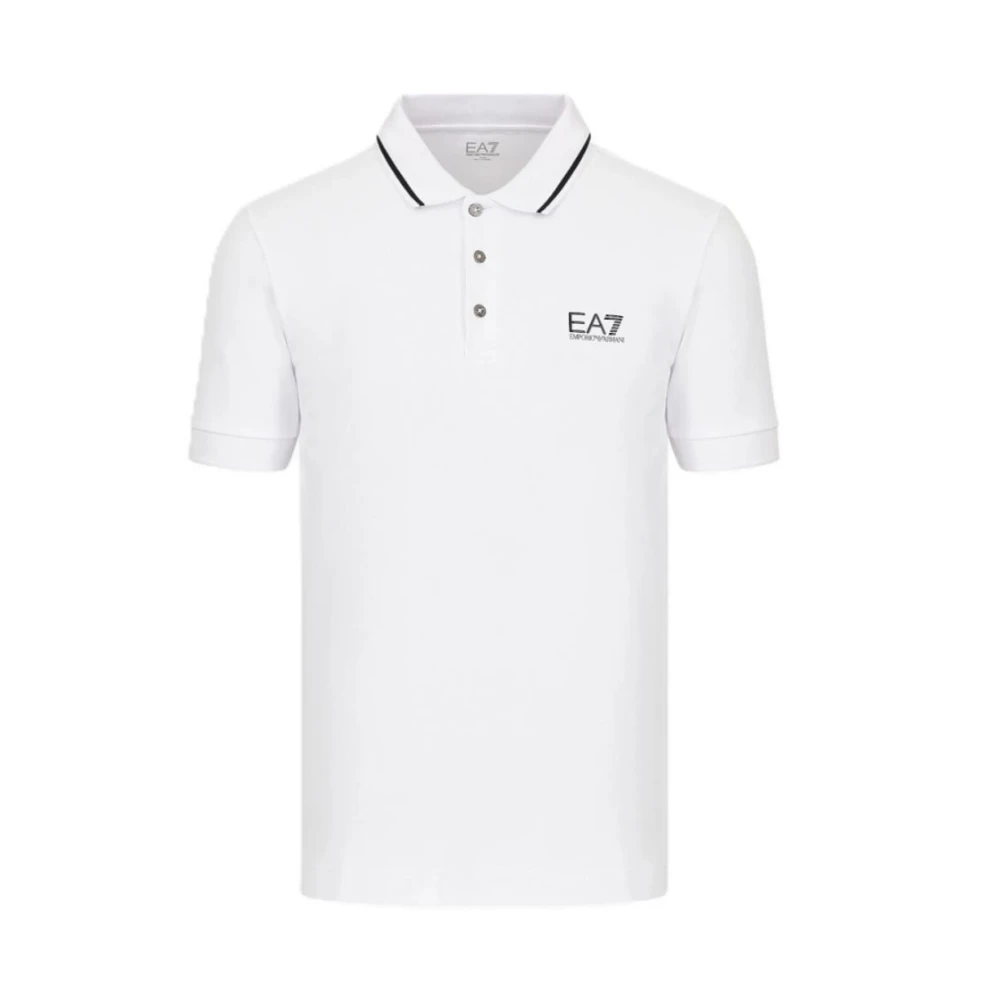 Emporio Armani Ea7 Mannelijk Wit Tops Heren, L, Polo Shirts