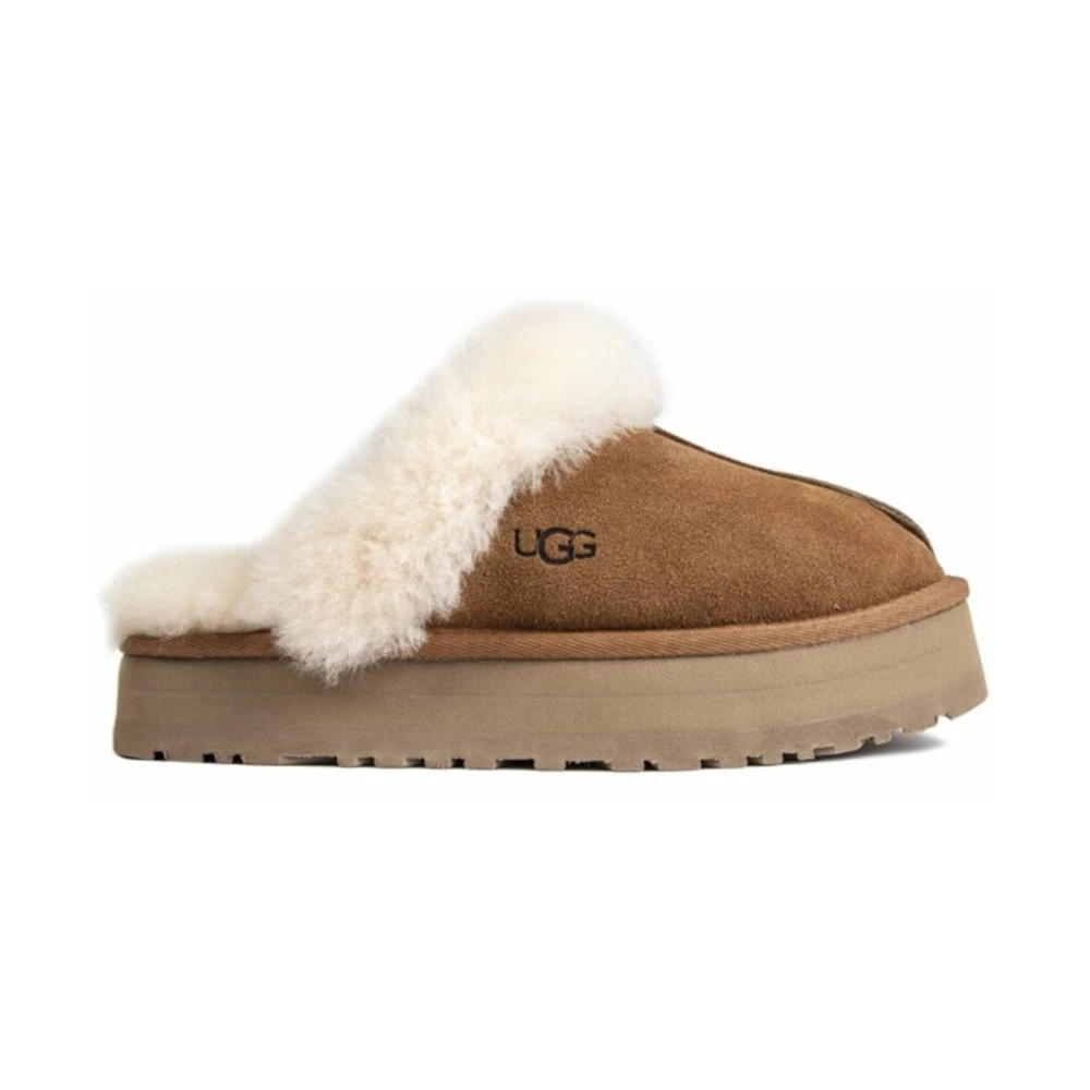 Ugg Donna Marrone, Pelle Per 1122550 Sneaker In Pelle Disquette Marrone (37), 1 A 3 Cm, Camoscio, Nessuno, Homewear - Immagine 3