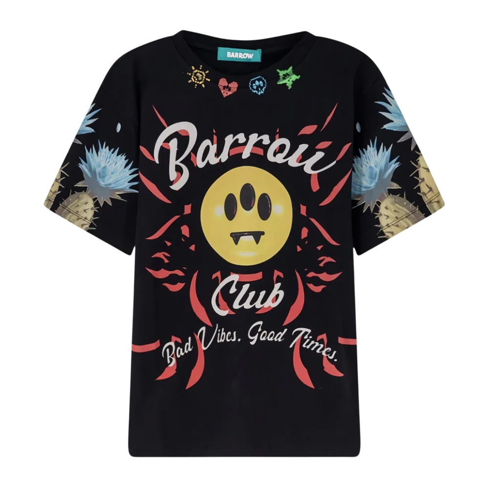 Barrow Uomo Nero - T-Shirt Girocollo Stampata - Tops - L