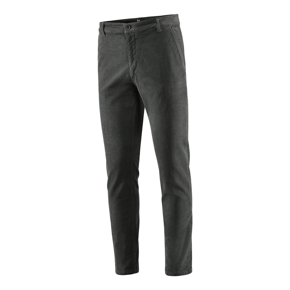 BomBoogie Slim-Fit Velvet Chino Broek Gray Heren