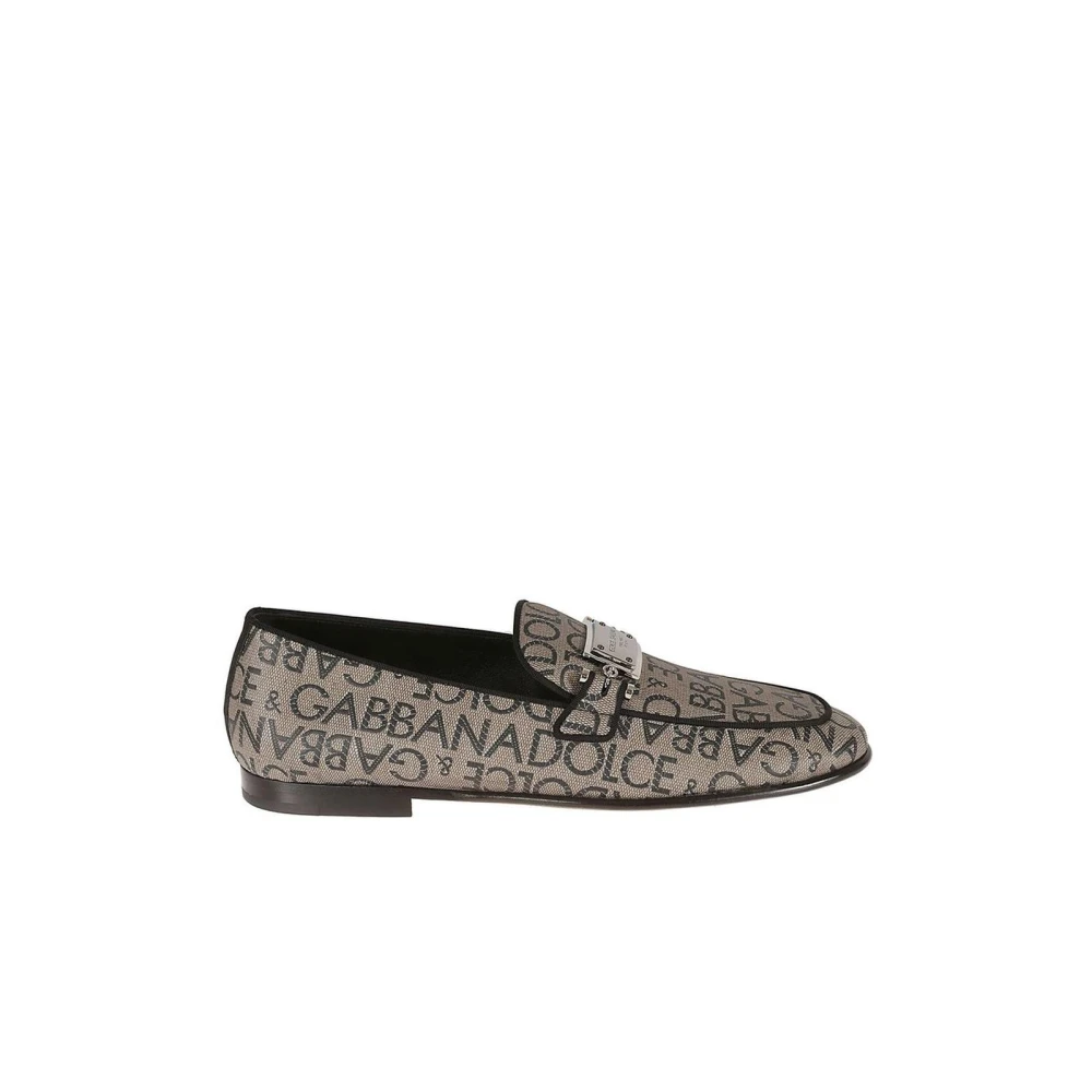 Dolce & Gabbana Uomo Marrone Mocassini Slip-On In Pelle Di Vitello