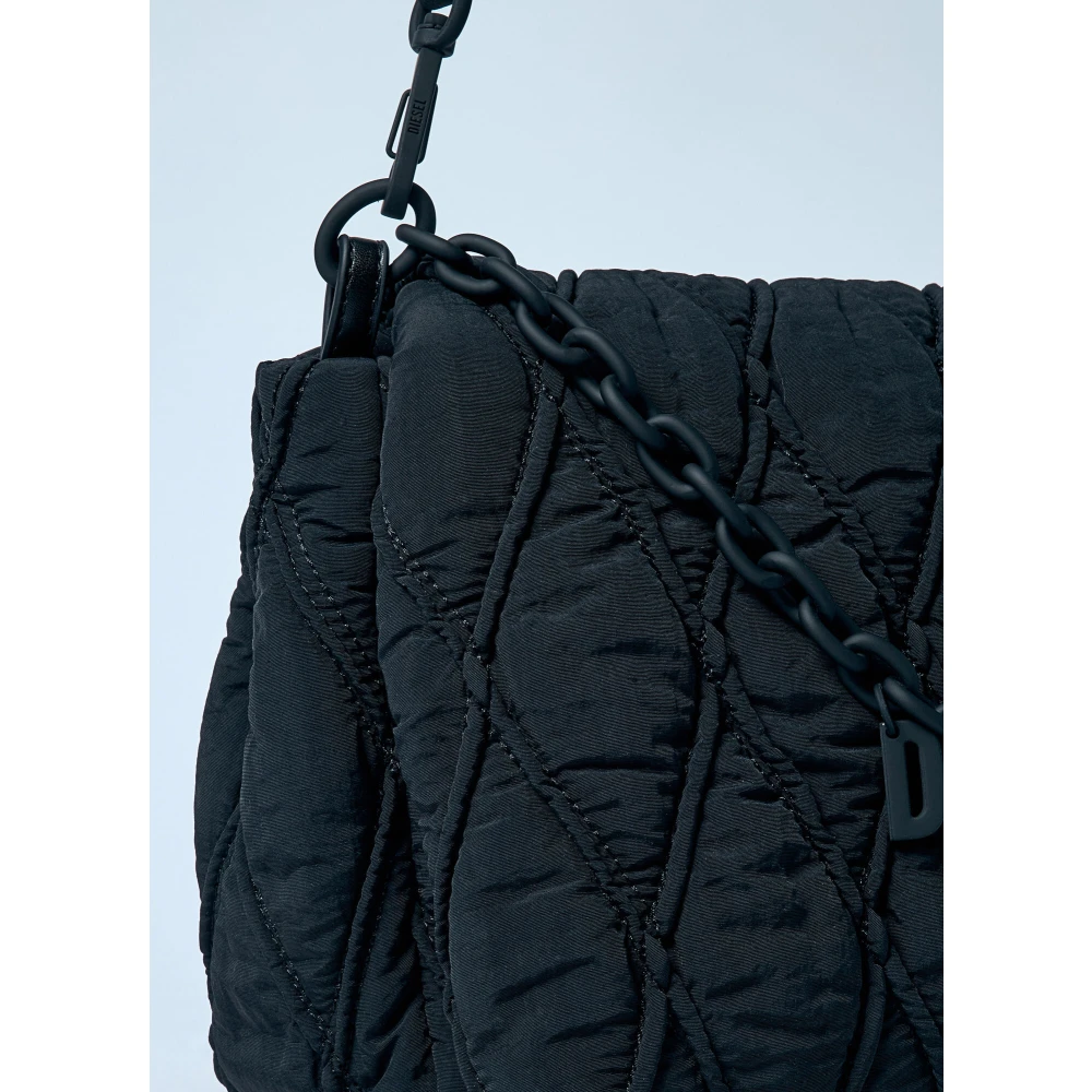 Diesel Gewatteerde Charm-D Schoudertas Black Dames