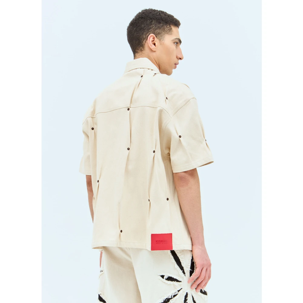 Kusikohc Rivet Denim Shirt Beige Heren