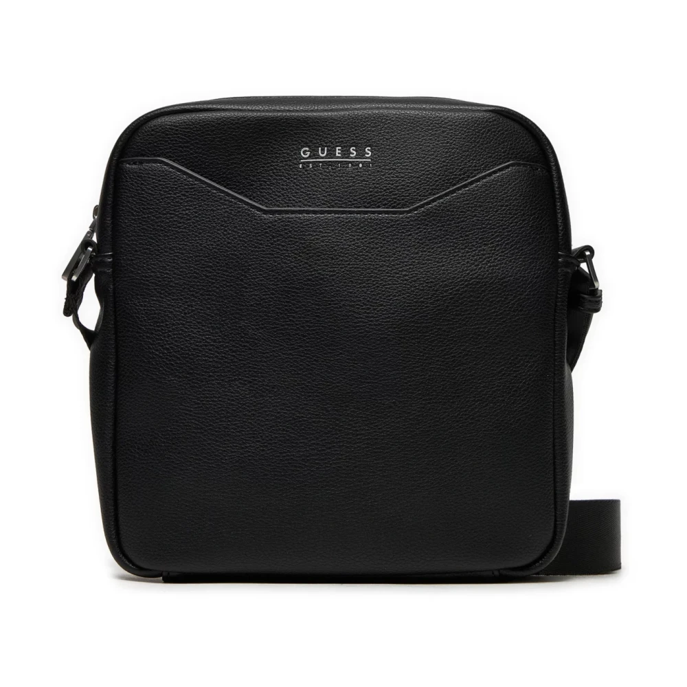 Guess Zwarte PU Leren Schoudertas Mestre Black Heren