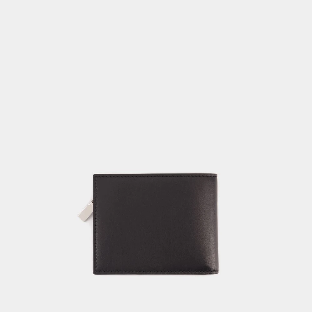 alexander mcqueen 2in1 Leren Portemonnee Zwart Zilver Black Heren