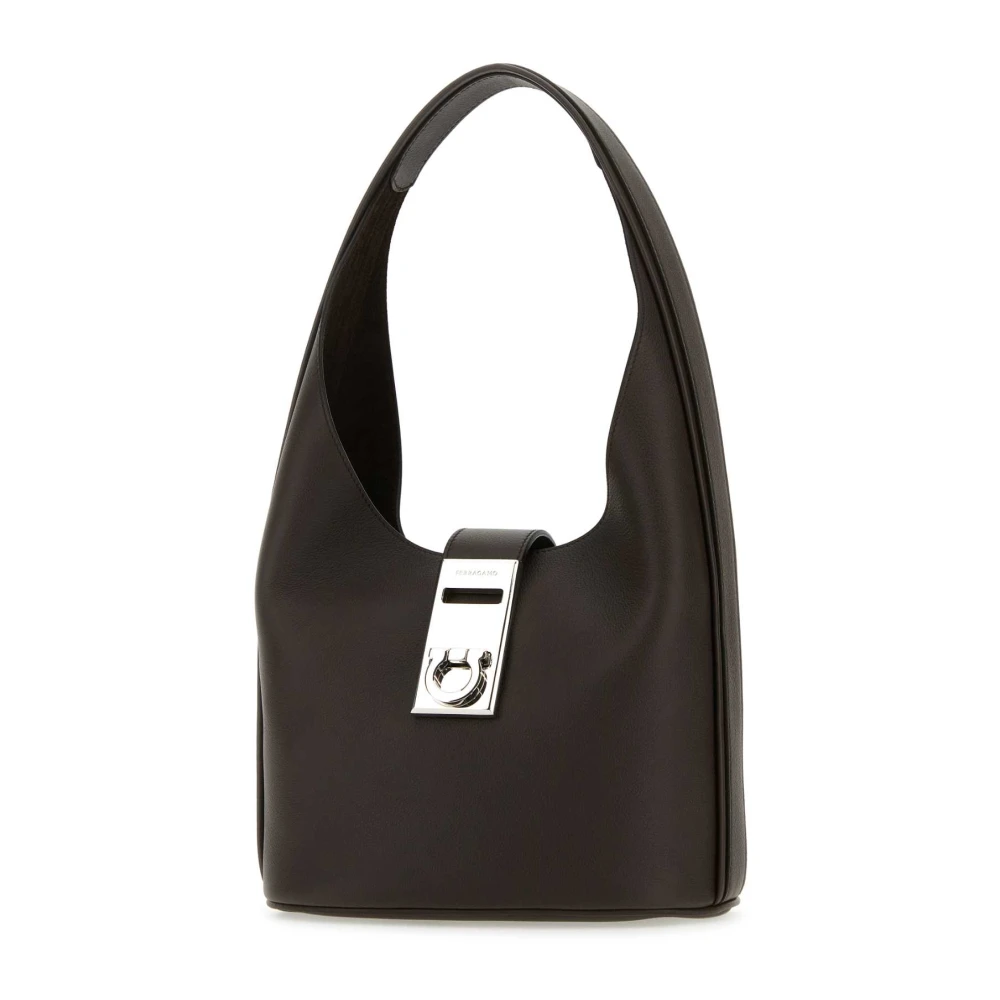 Salvatore Ferragamo Stijlvolle Bruin Leren Hobo Handtas Brown Dames