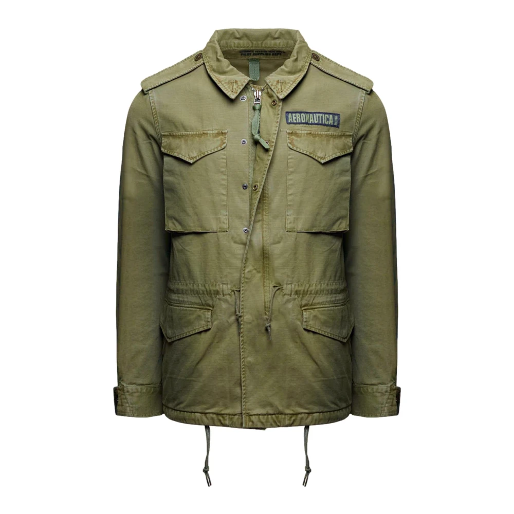 Aeronautica Militare Men's Green Field Jacket Ab3044uct04233 - Light Jackets - M - Jackets