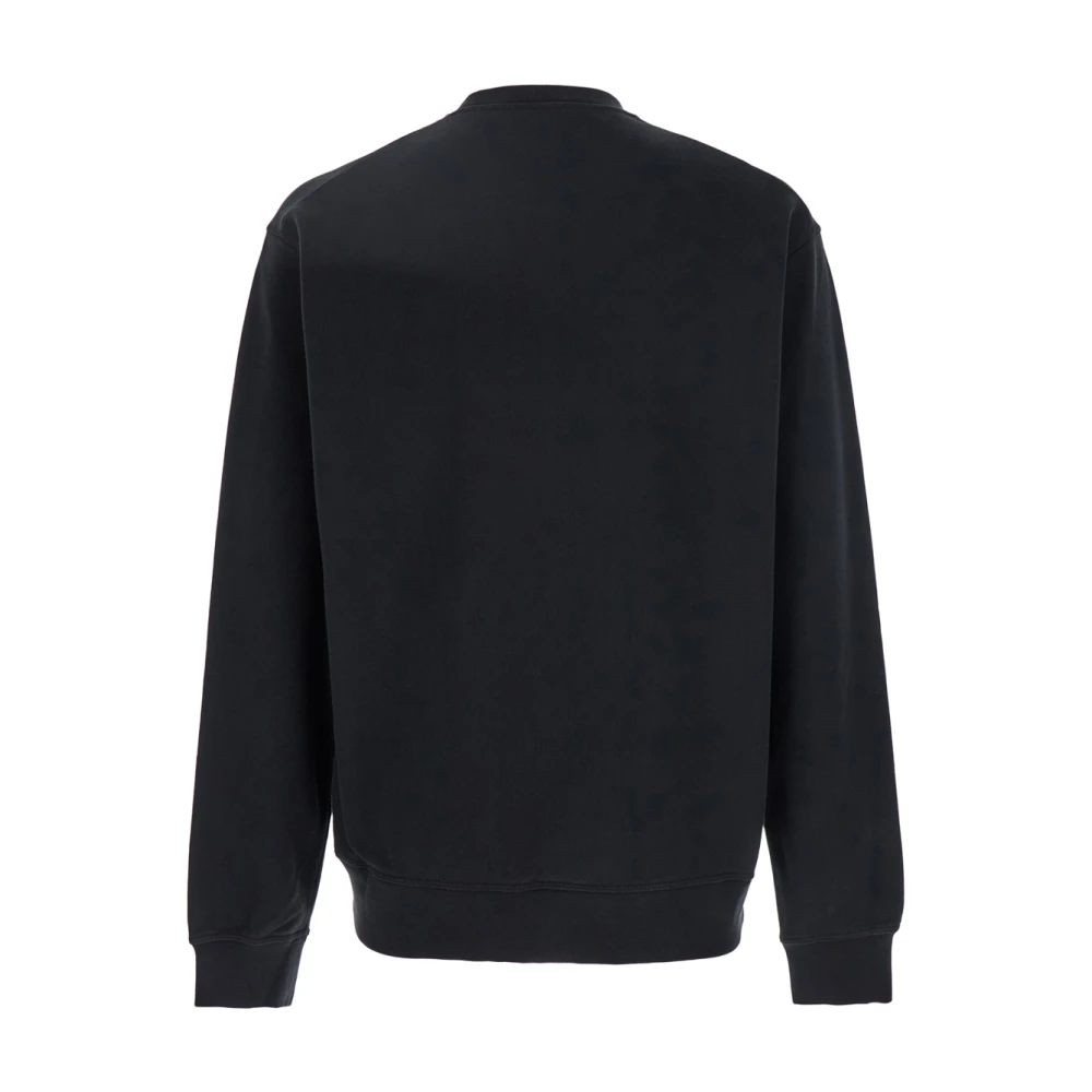 Dsquared2 Zwart Logo Crewneck Sweatshirt Katoen Man Black Heren