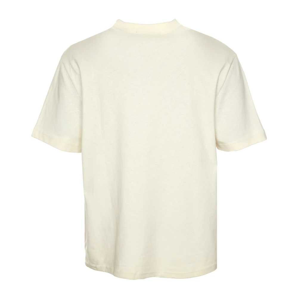 Fred Perry Casual T-shirt met logostiksels Beige Heren
