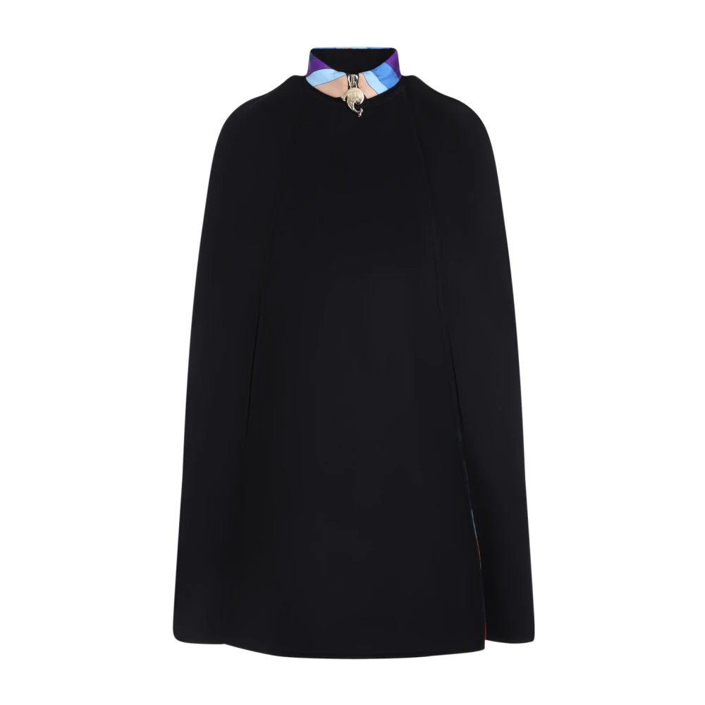 EMILIO PUCCI Zwarte Wollen Blend Winterjas Black Dames