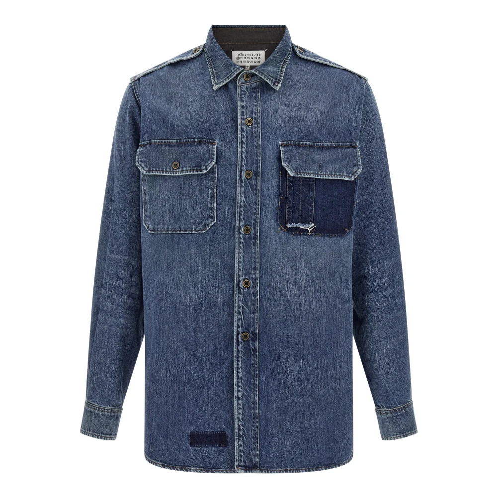 Maison Margiela Men's Blue Denim Shirts, L, Denim Shirt