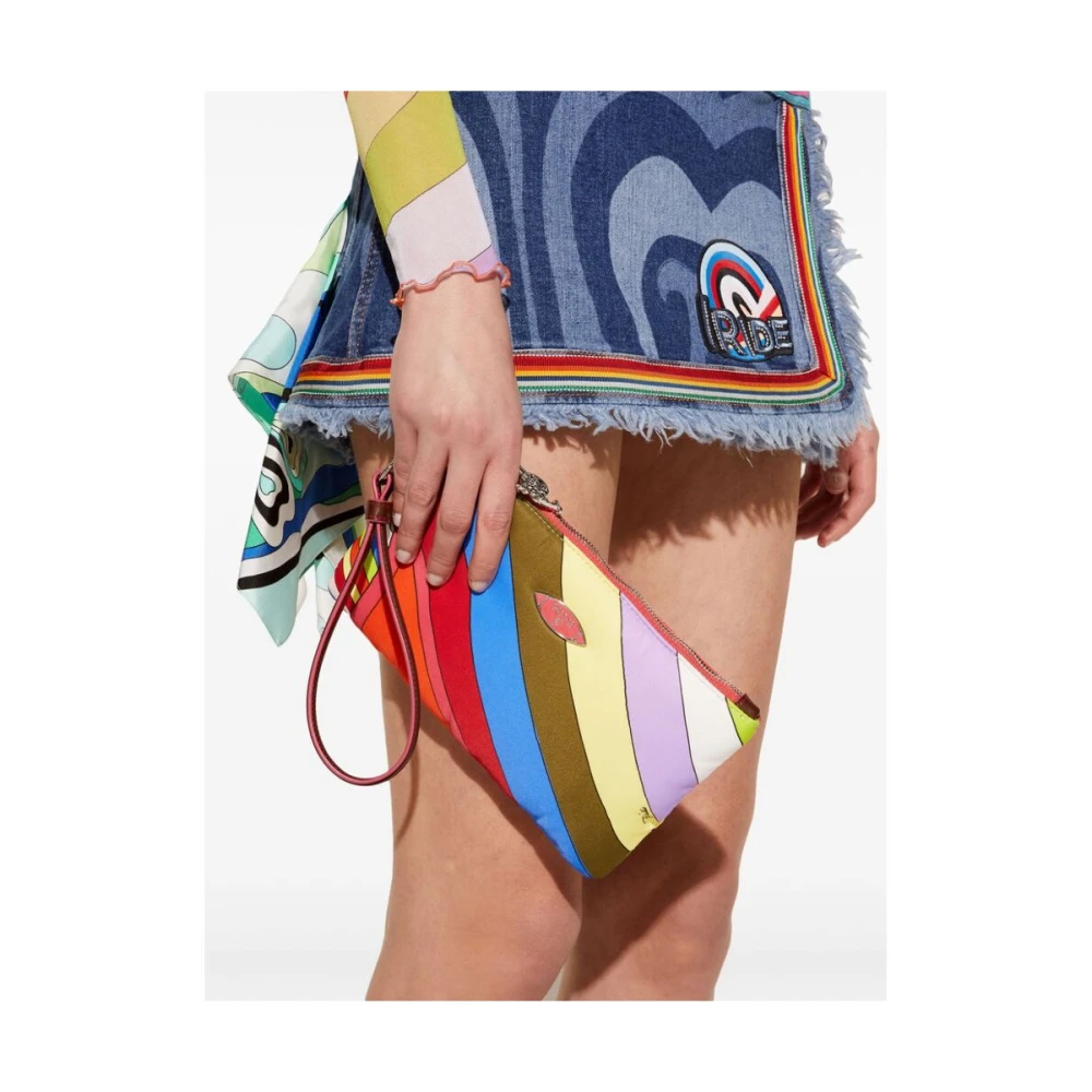EMILIO PUCCI Iride-Print Leren Trim Pols Tas Multicolor Dames