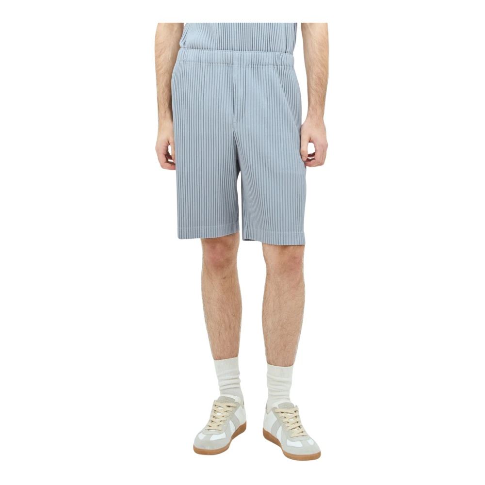 Issey Miyake Wijde Geplooide Shorts Gray Heren