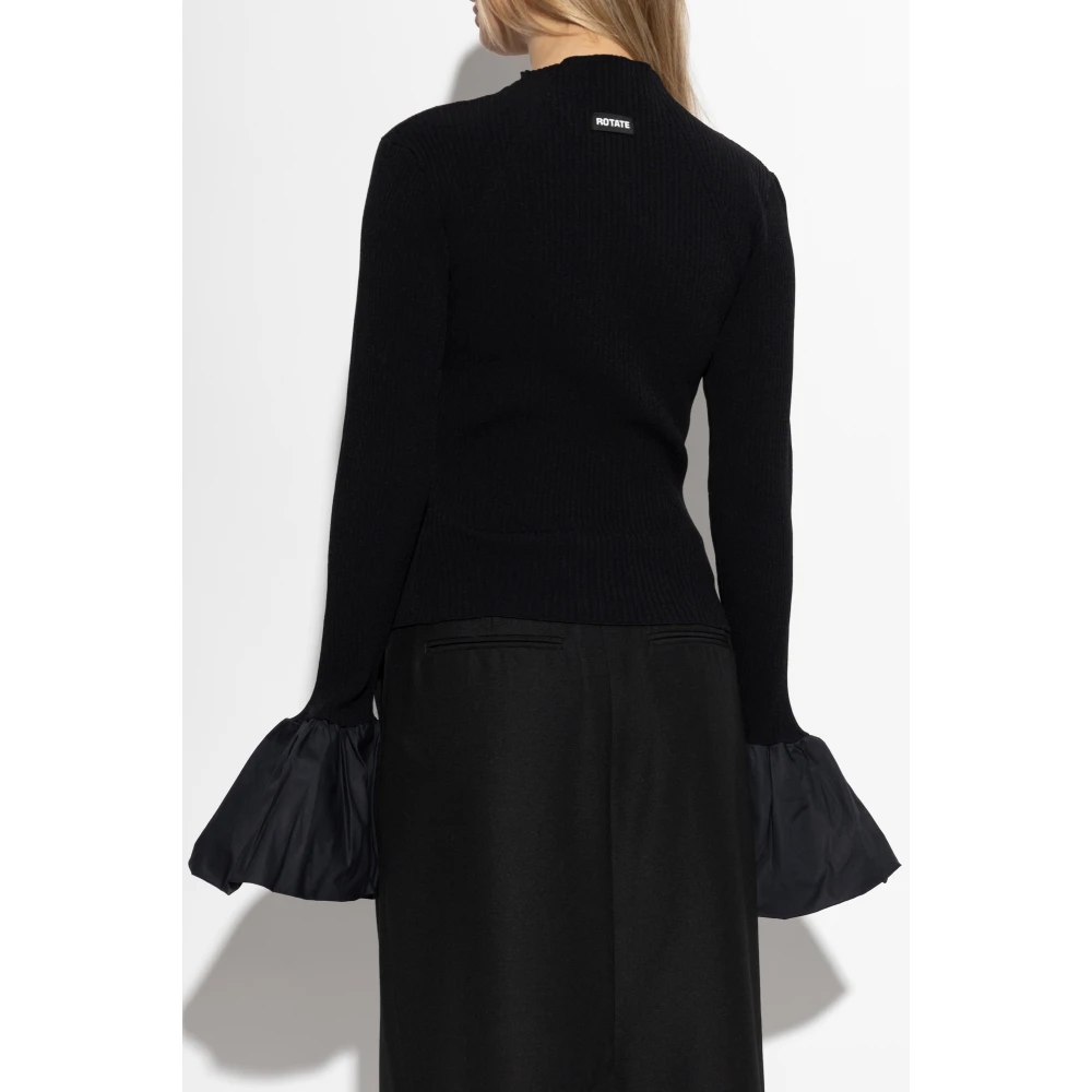 Rotate Birger Christensen Top met uitlopende mouwen Black Dames