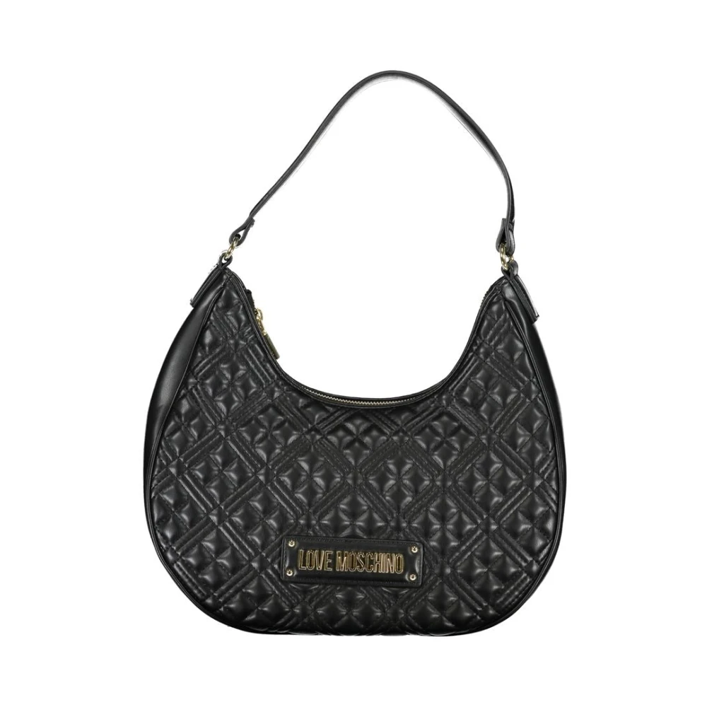 Love Moschino Zwarte Polyethyleen Schoudertas met Rits Black Dames