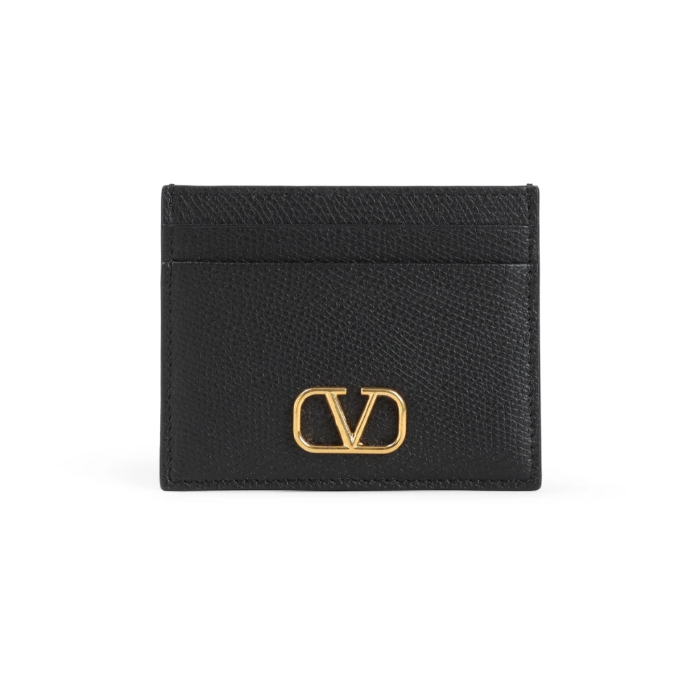 Valentino Garavani Svart Läder Plånbok Dam Accessoarer Black, Dam