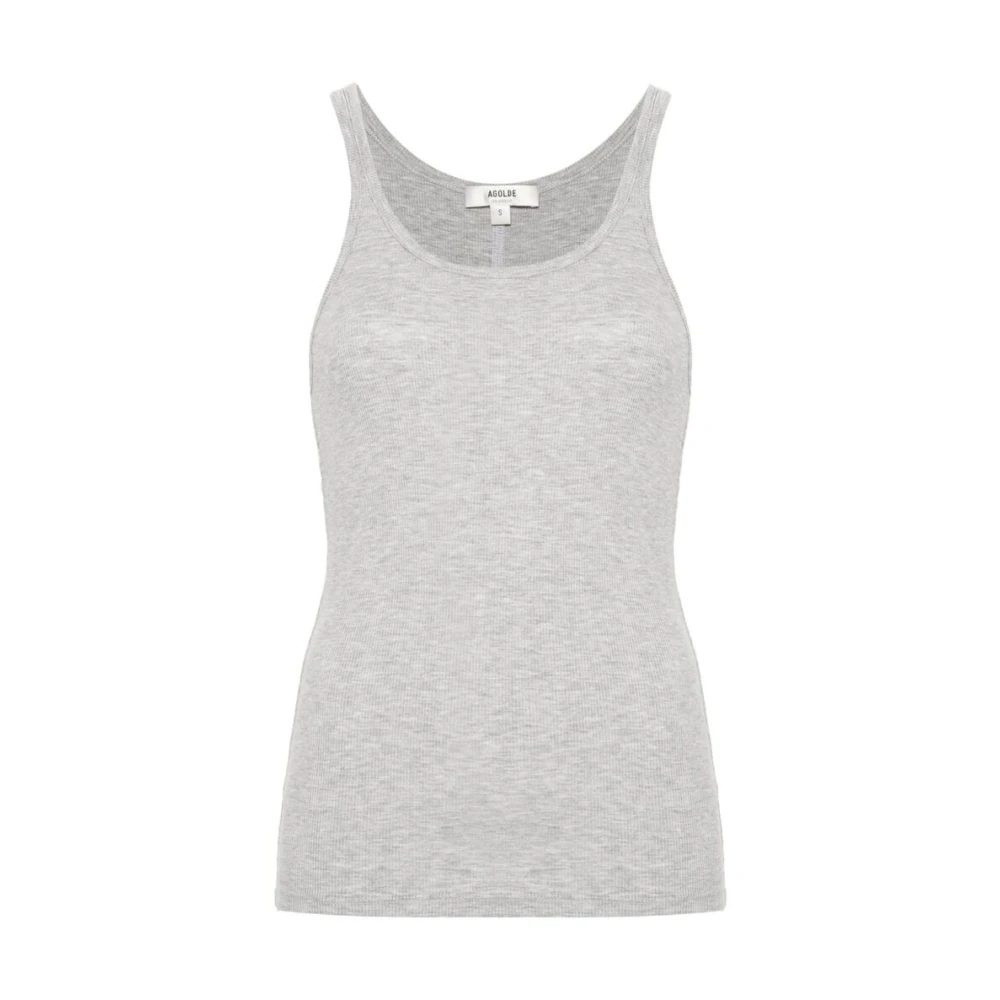 Agolde Grijze Mouwloze Top met Scoop Hals Gray Dames