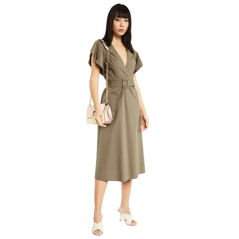 Gaudi Knielengte Jurk Green Dames