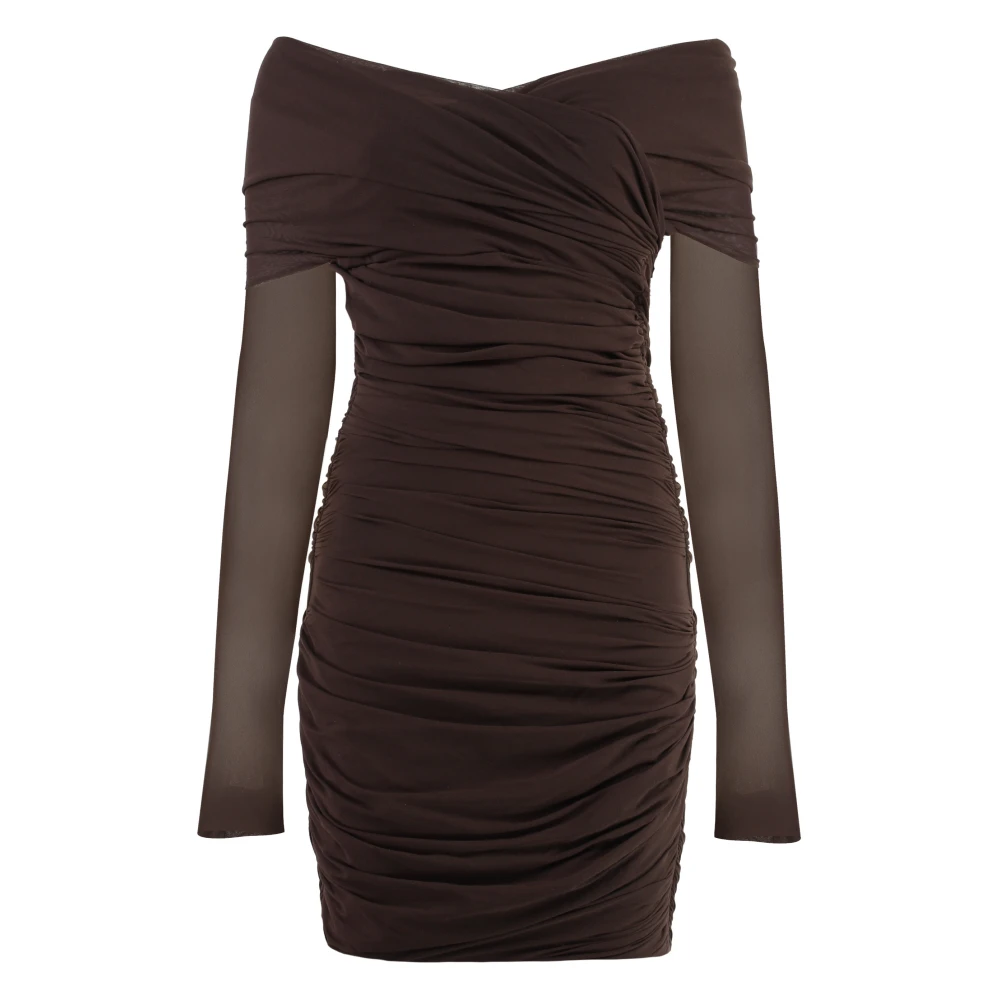 Philosophy di Lorenzo Serafini Omkeerbare Draperende Jurk met Afneembare Mouwen Brown Dames