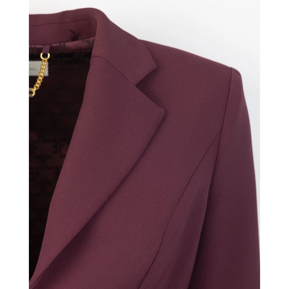 Elisabetta Franchi Rode Cropped Jas met Kettingdetail Red Dames