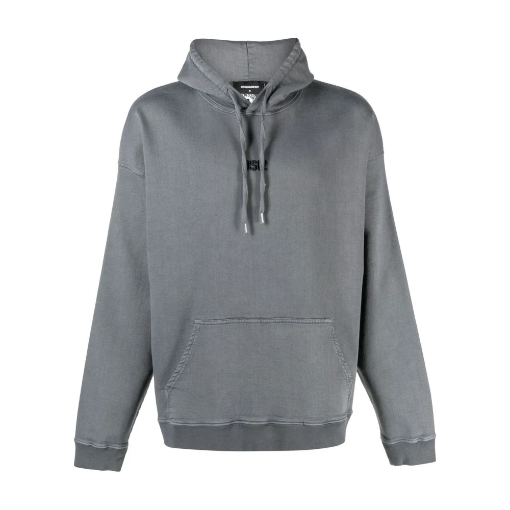 Dsquared2 Men's Gray Logo Print Hoodie - Hoodies - 2XL - Sweatshirts & Hoodies