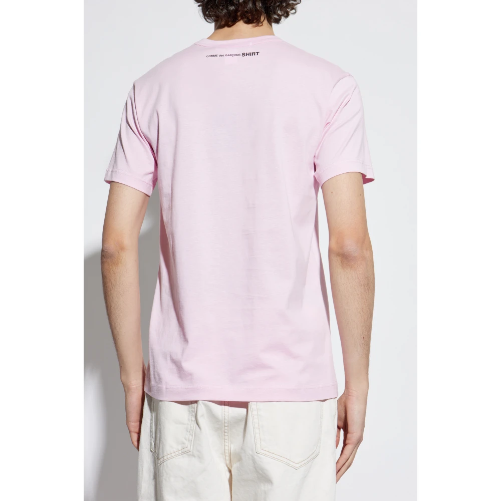 Comme des Garçons T-shirt met bedrukt logo Pink Heren