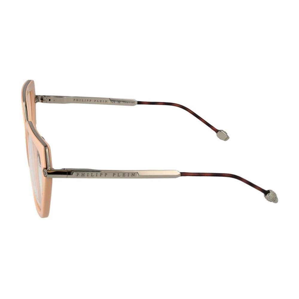 Philipp Plein Roze Rechthoekige Optische Monturen met Demo Lenzen Pink Dames