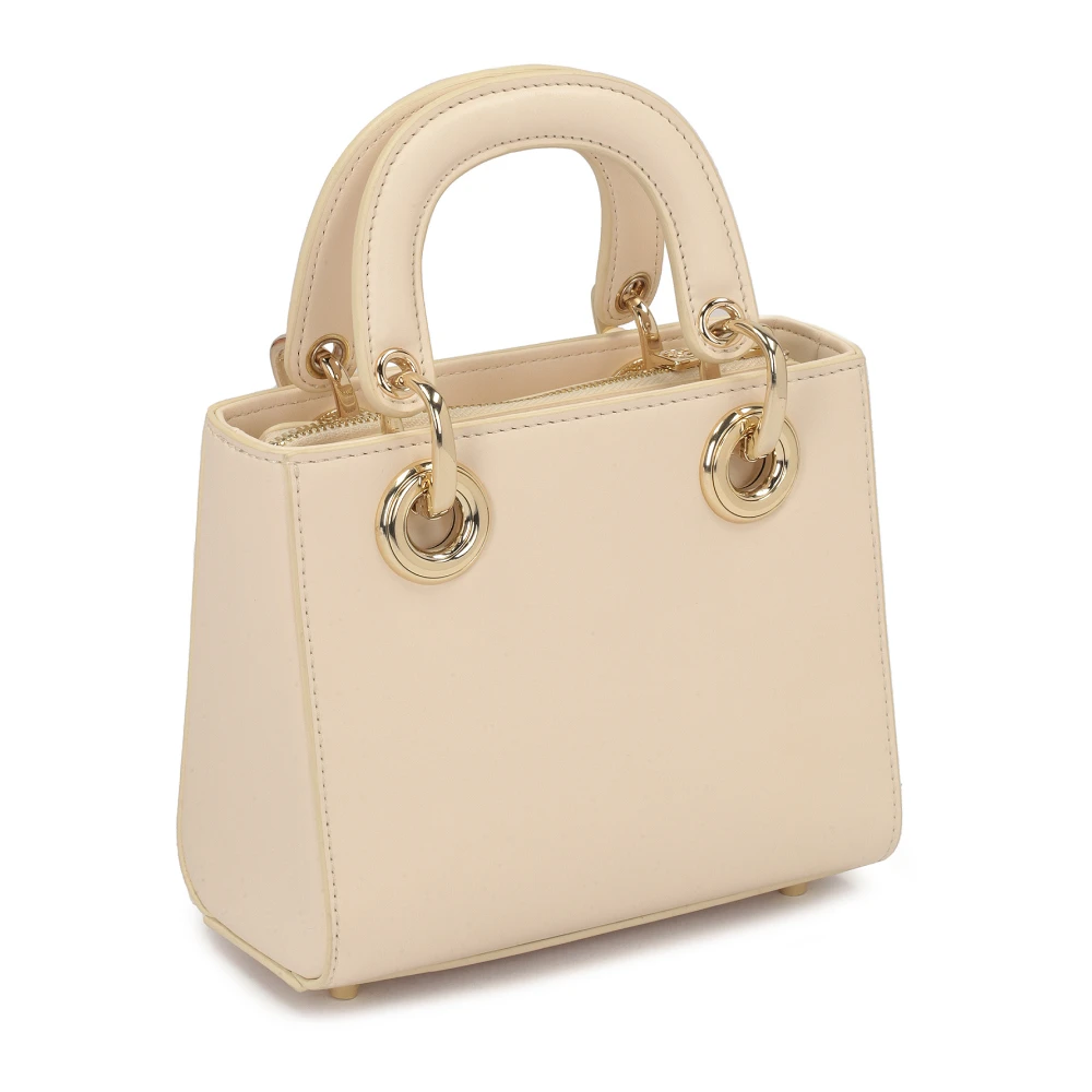 Kazar Kleine leren tas met handvatten Beige Dames