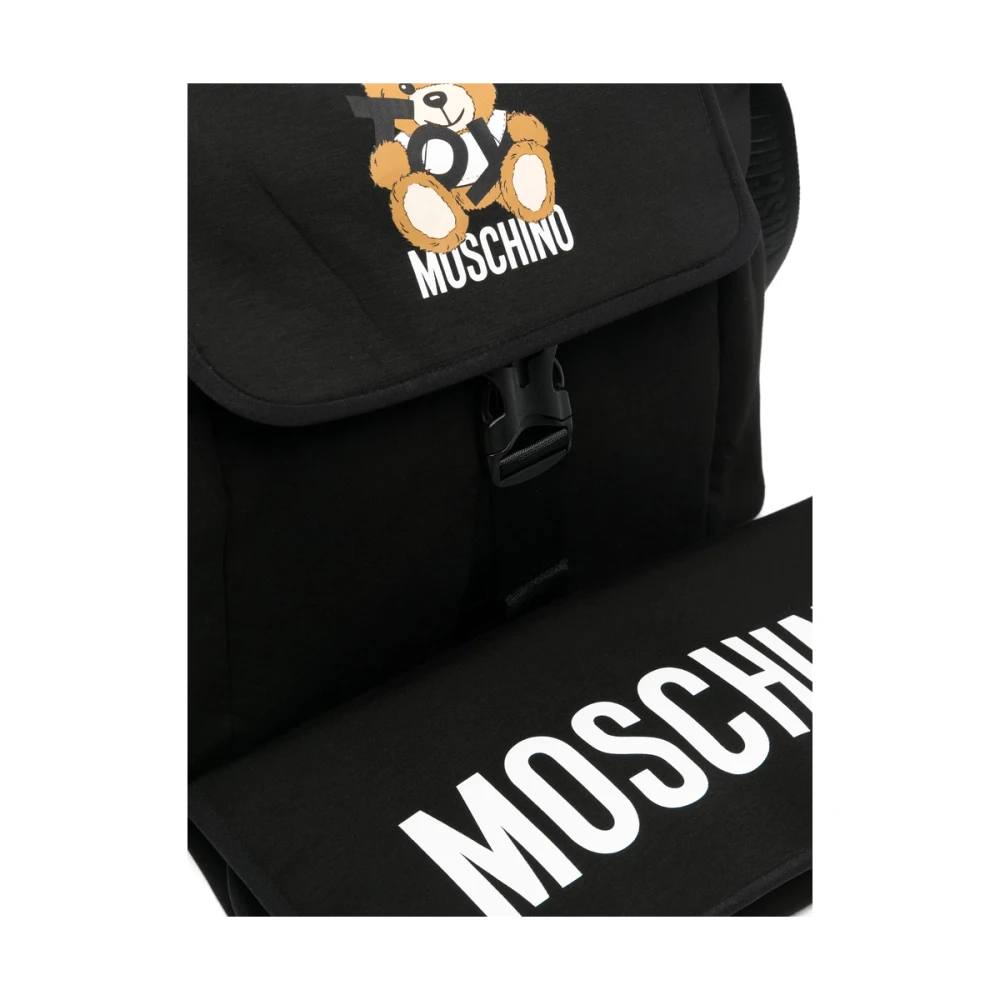 Moschino Zwarte verschoningsmat tas met gesp Black Unisex