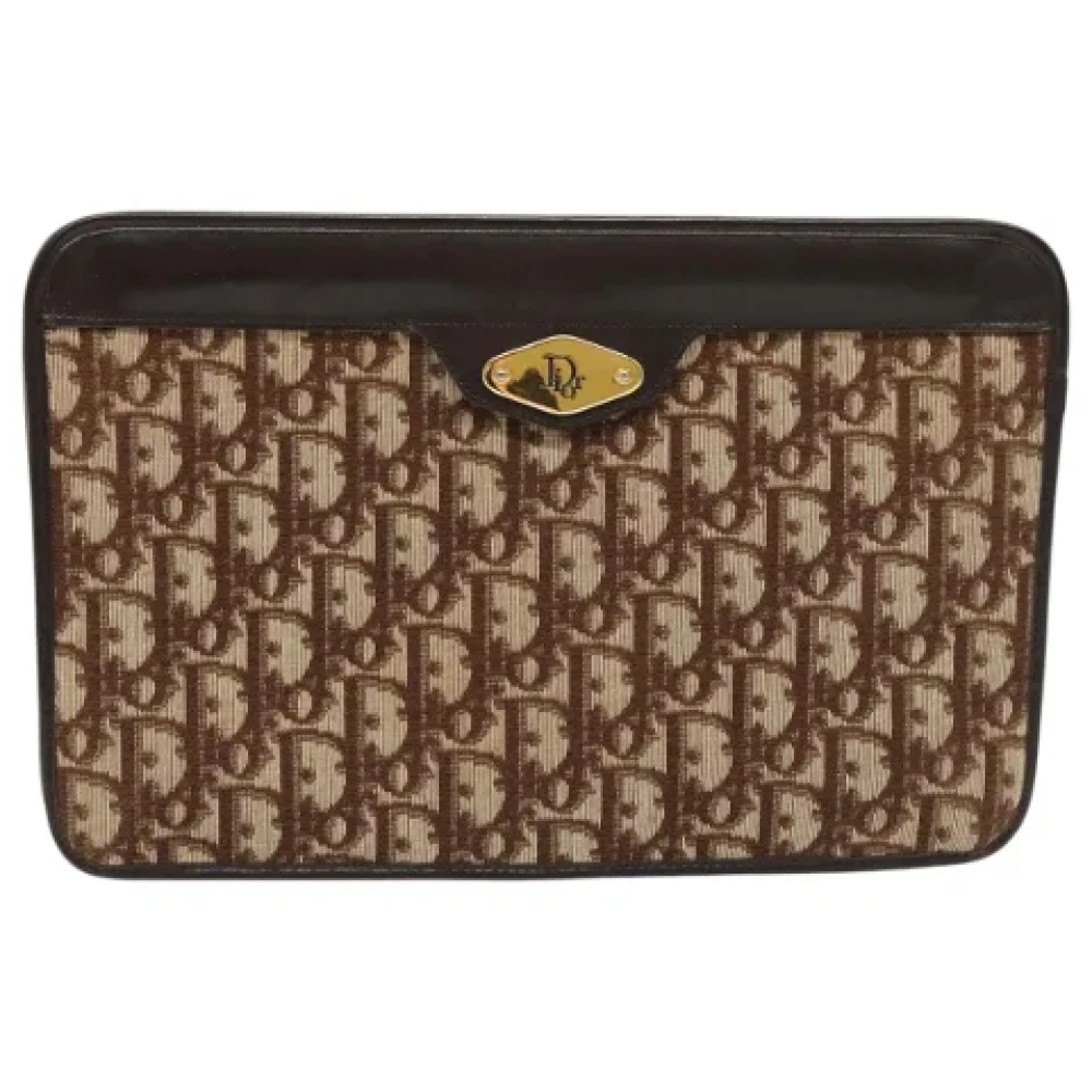 Dior Vintage Pre-owned Canvas clutches Brown Dames