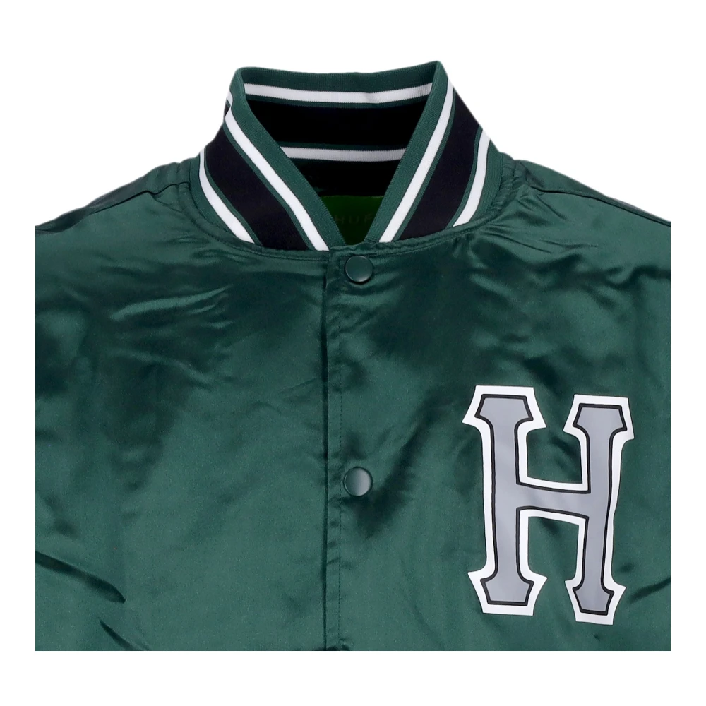 HUF Groene Satijnen Baseballjas Green Heren