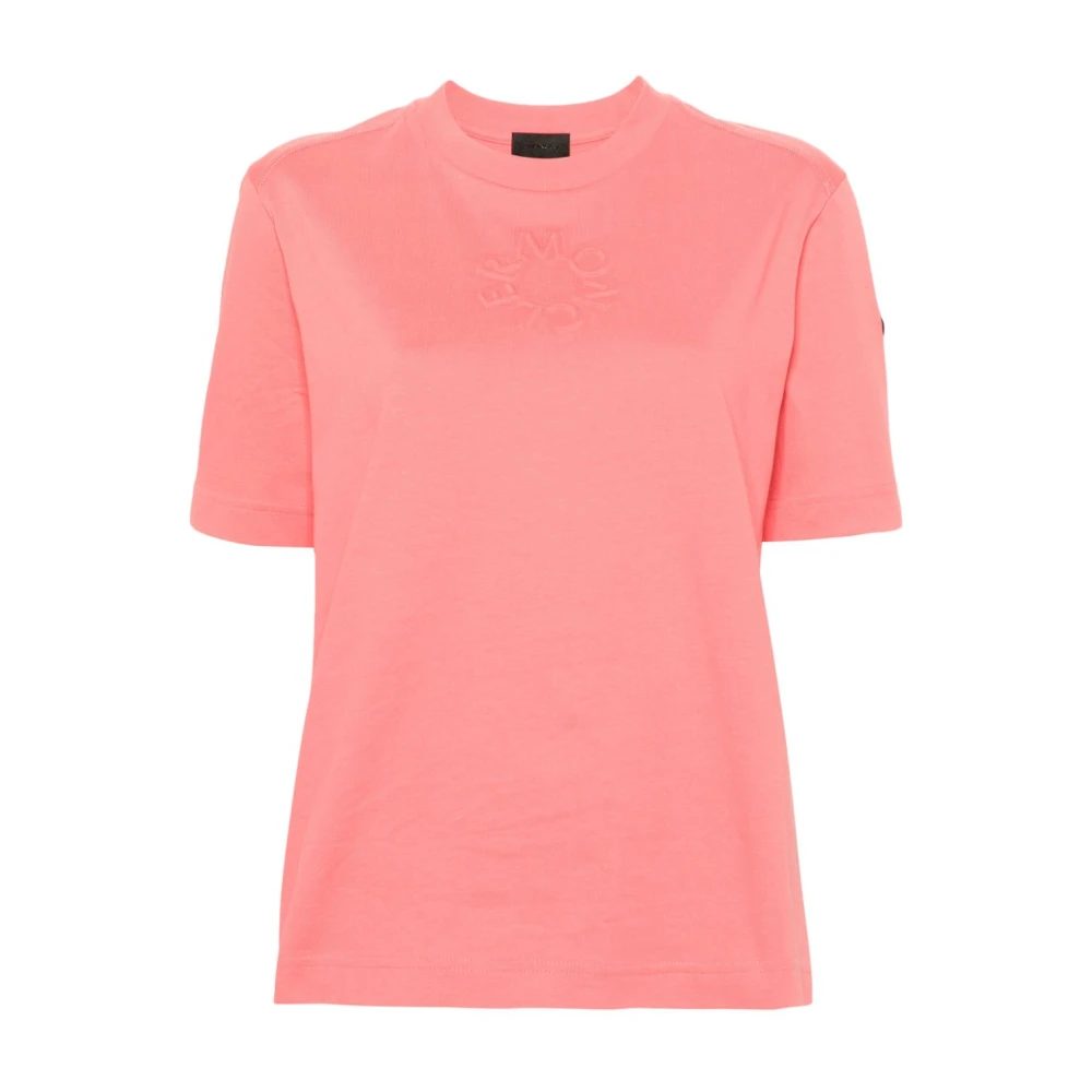 Moncler T-Shirt med präglad logotyp Pink, Dam