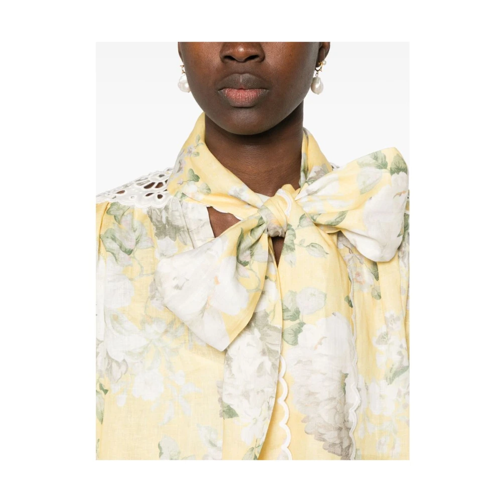 Zimmermann Bloemenprint Linnen Jurk Multicolor Dames